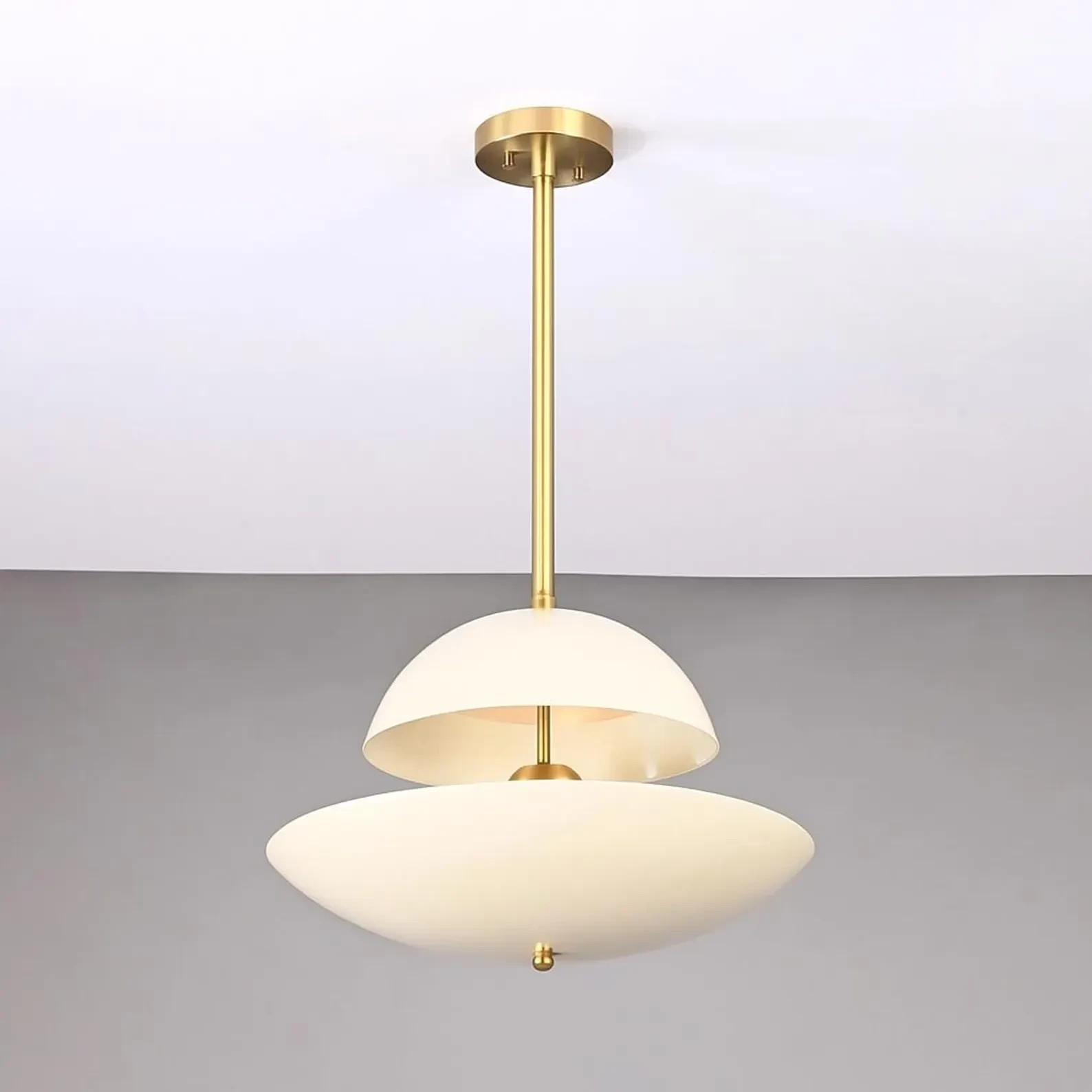 Mid Century Sputnik Chandelier: Raw Brass 6-Light Cosmic Hanging Pendant