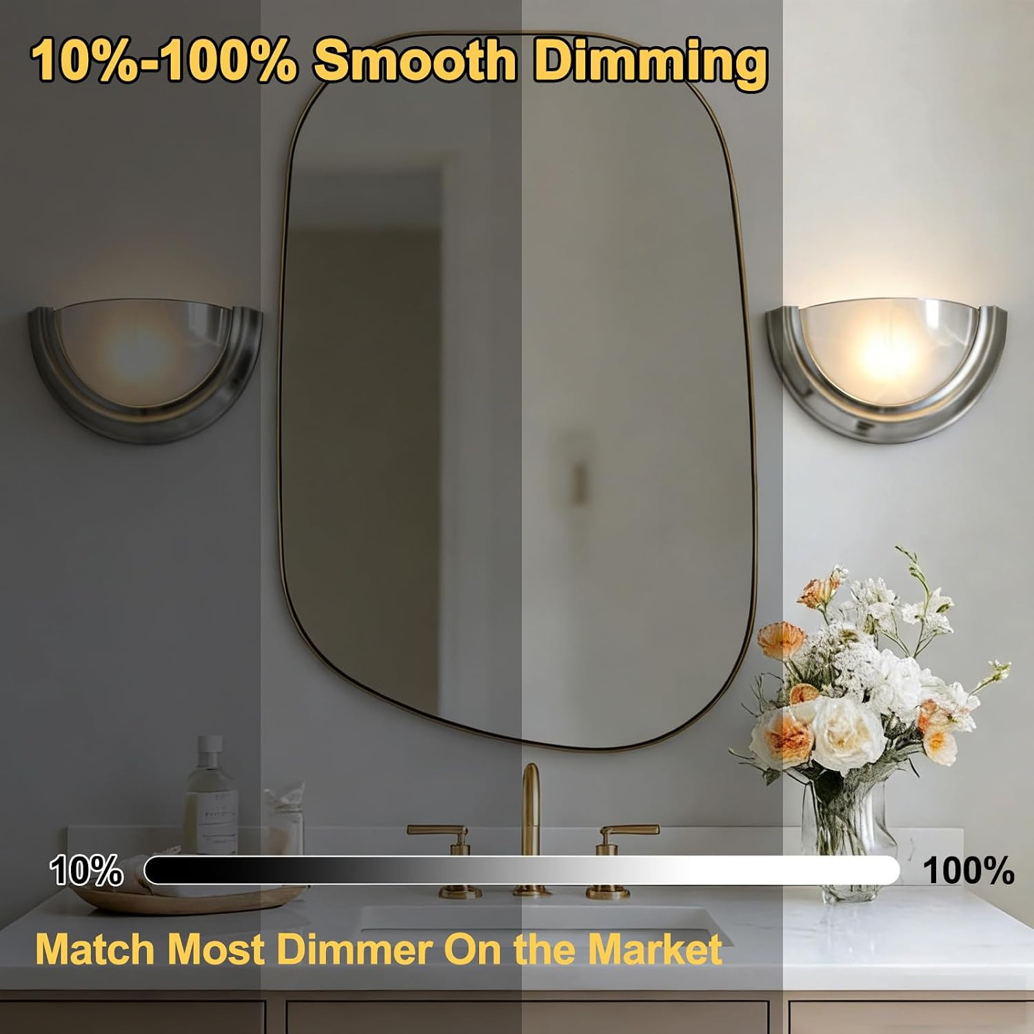 Modern 14.5″ LED Wall Sconce, Dimmable Half Moon Light for Indoor Spaces