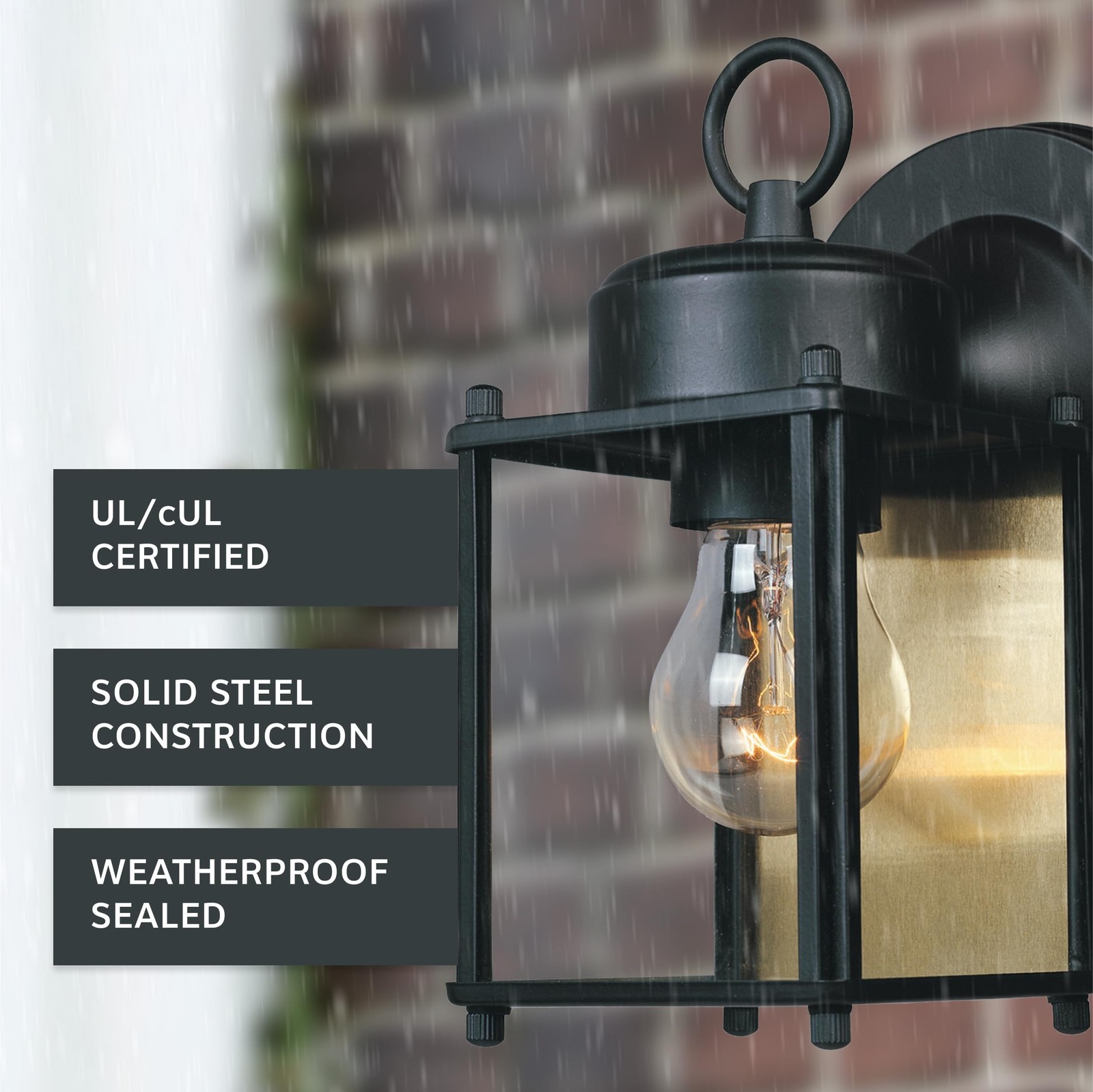 DESIGNERS FOUNTAIN Preston Outdoor Light Fixture, 8 Inch Exterior Wall Lanter…