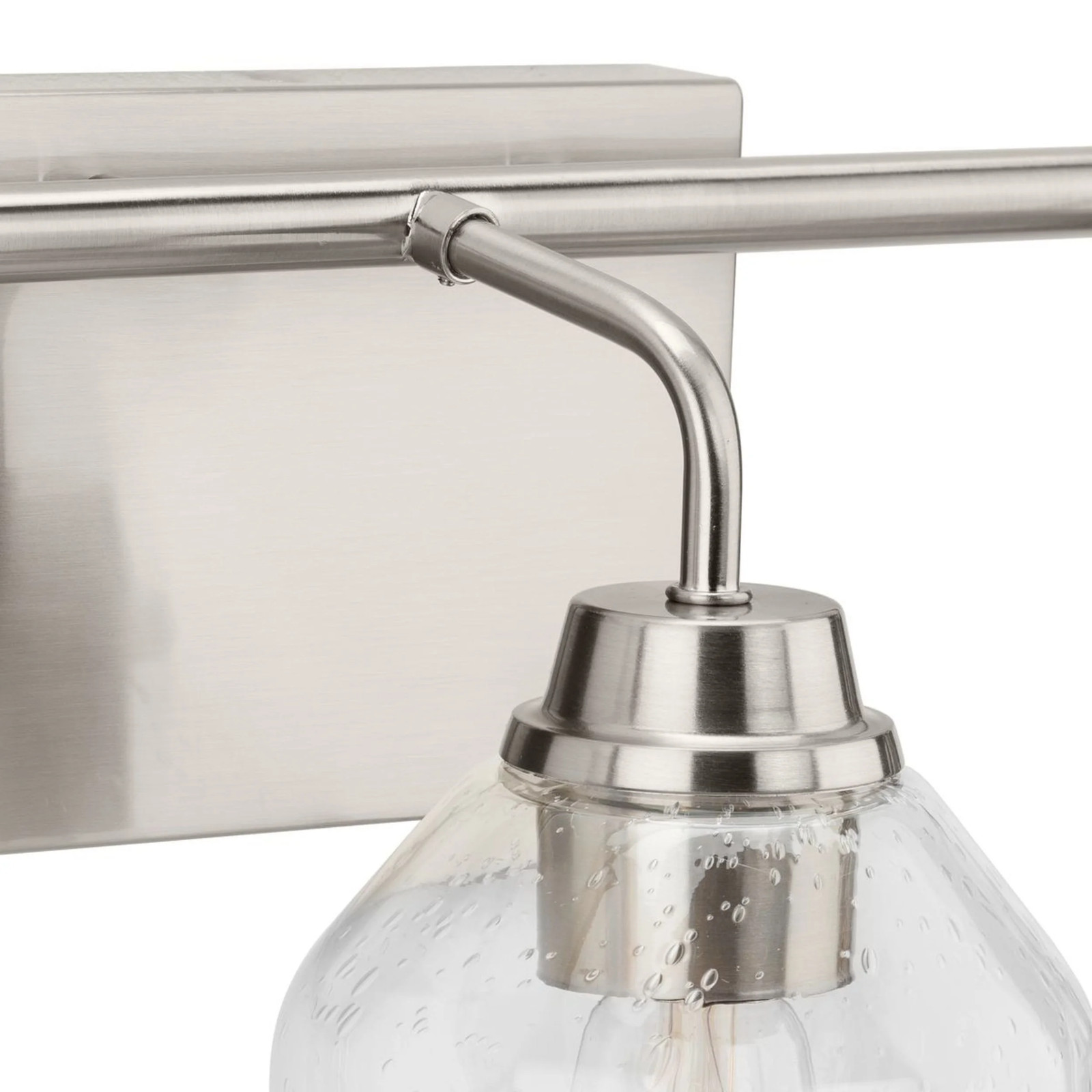 Adalyn Collection 3-Light Brushed Nickel Dimmable Vanity Light with Clear Glass