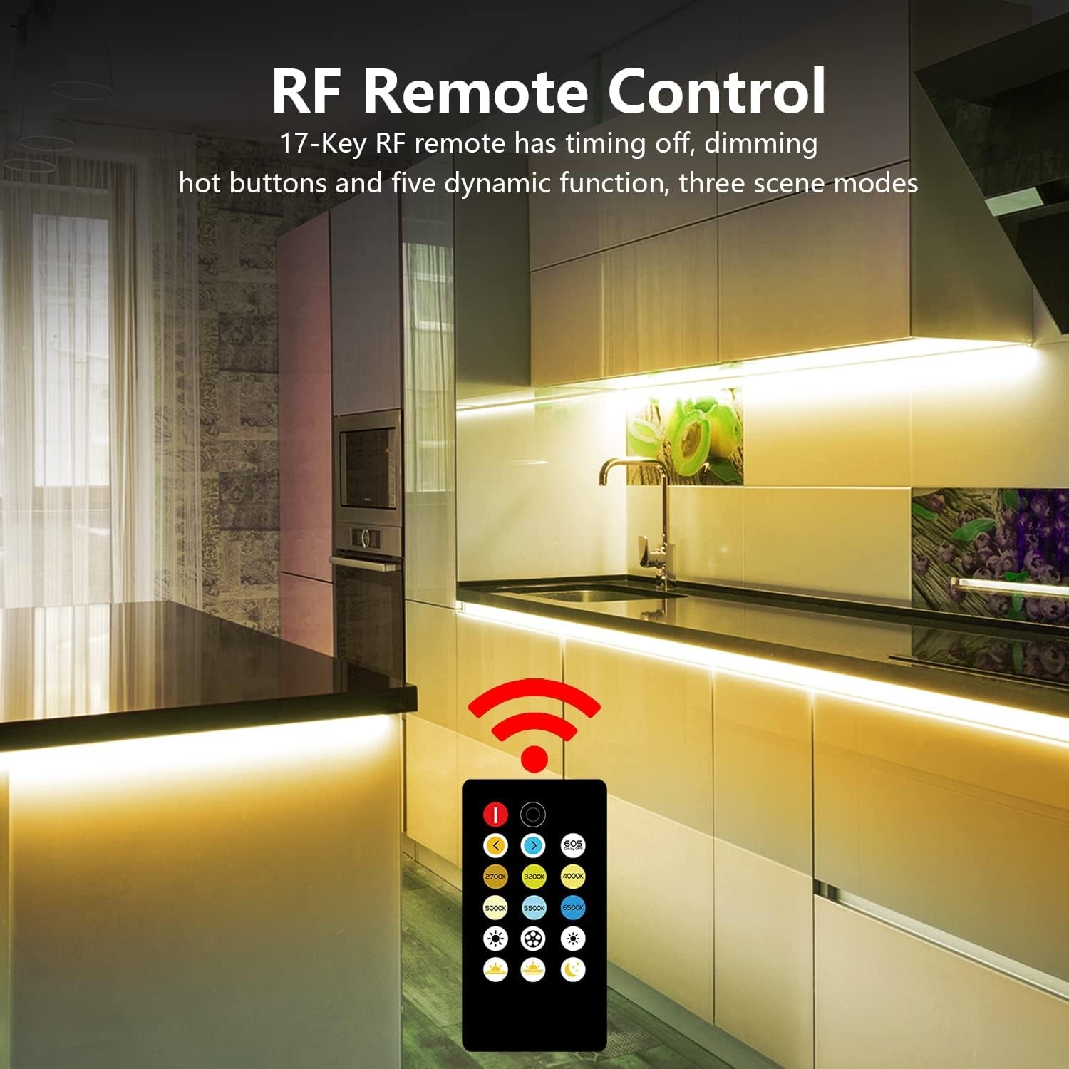 under Cabinet Lights, 6 PCS under Cabinet Lighting with Remote Dimmable