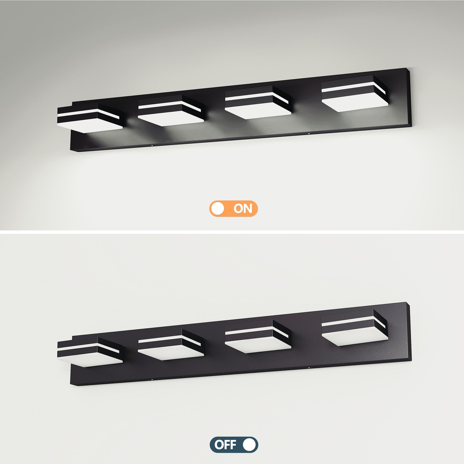 Black LED 4 Lights 30″ Vanity Light Bathroom Mirror Modern Dimmable Wall Lamp UL
