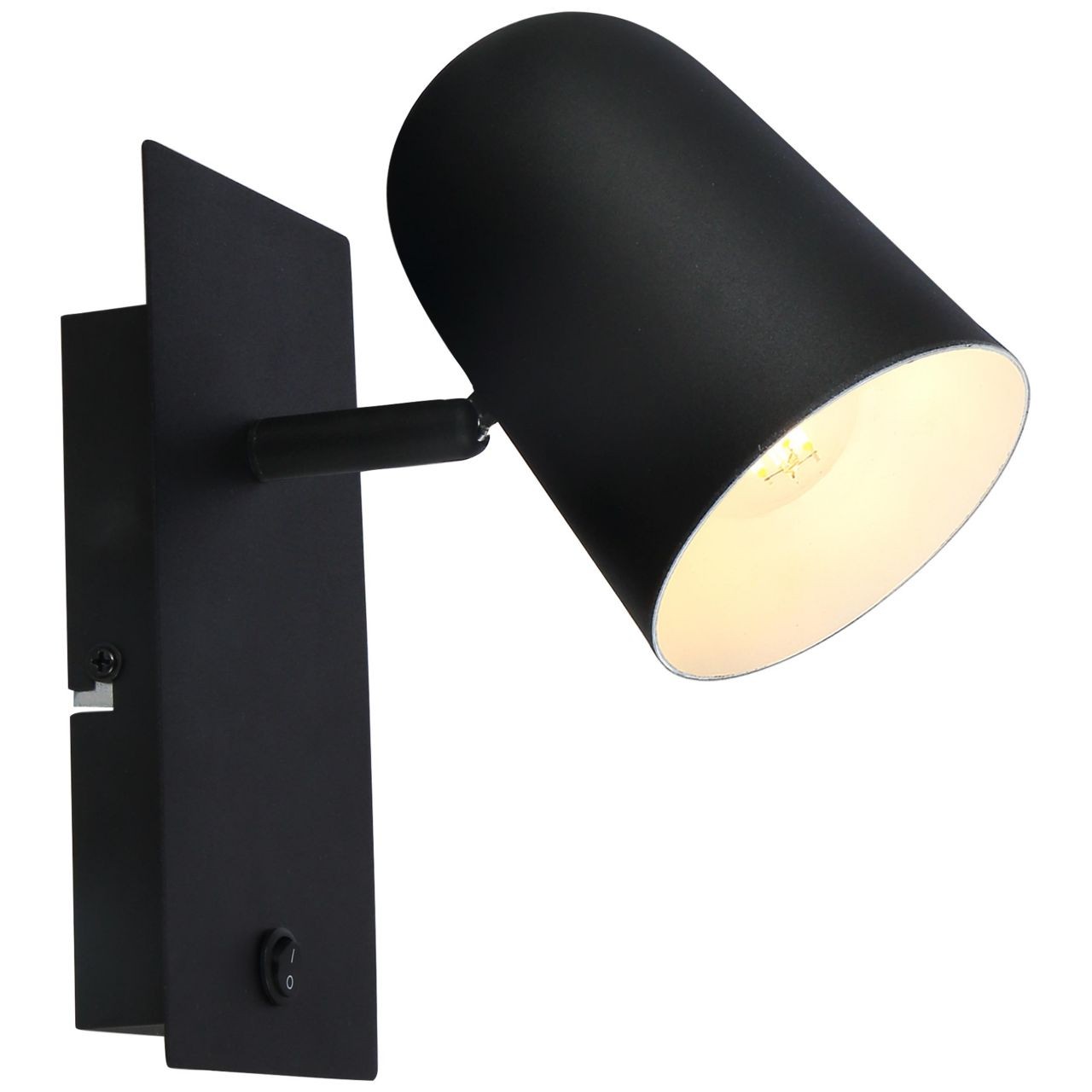 BRILLIANT Lamp Ayr Wall Spot Switch Matte Black | 1x D45, E14, 18W, Suitable