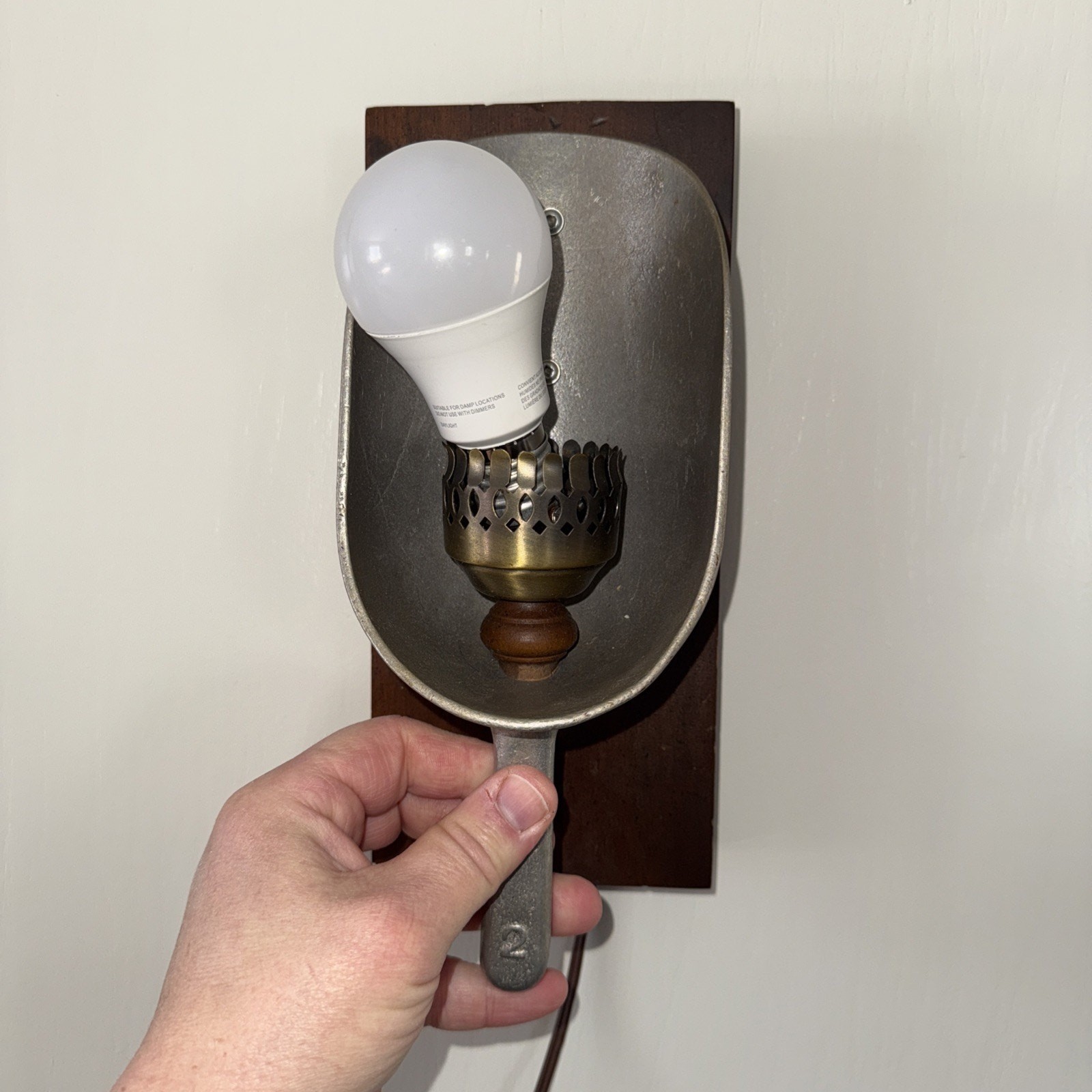 Wall lamp number two #2 scoop kitchen decor Unique Rare MCM Vintage Handmade?