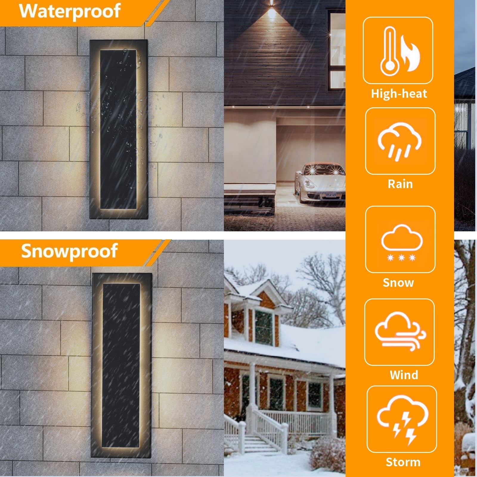 15.7 in Outdoor Wall Sconce Light,Modern Exterior Lights Fixture,Outdoor Porc…