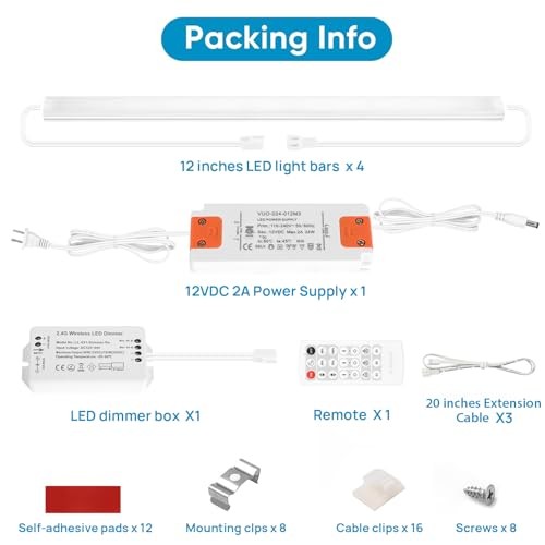 Kitchen Under Cabinet Lights Plug in. Slim. Super Bright. Warm White 3000K
