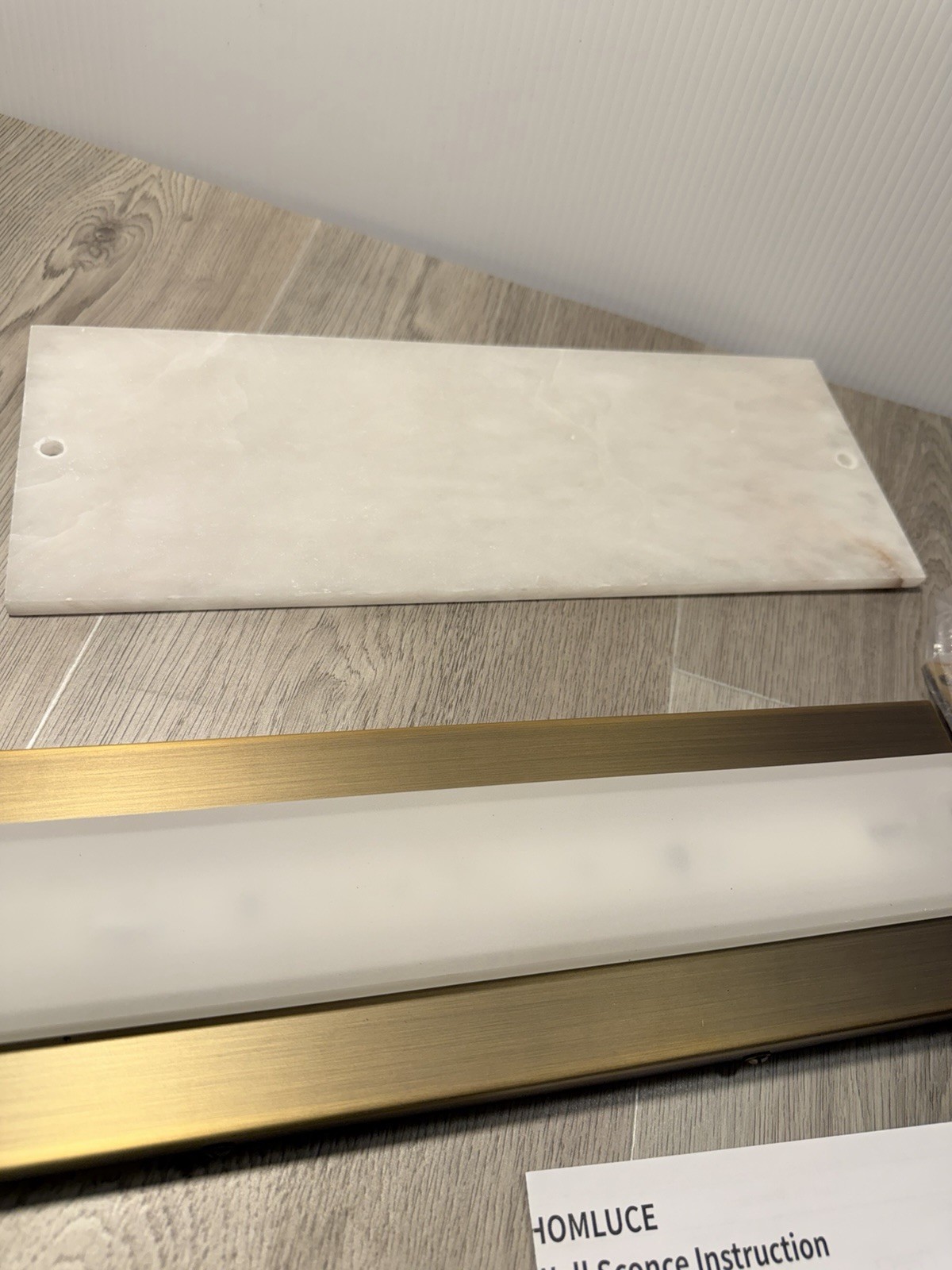 14.2in Alabaster Wall Sconce, Large Natural Marble LED Modern Wall Lamp 12W