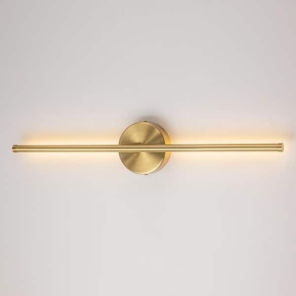 RRTYO Byers 23.6 in. 1-Light Gold Modern Linear 3000K Warm Light LED