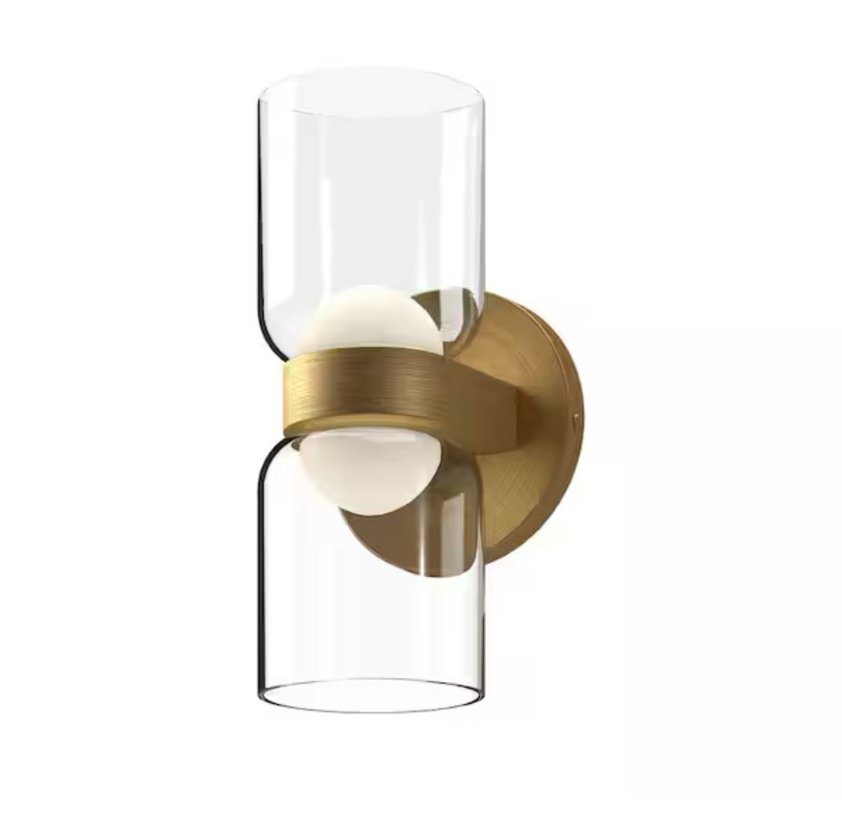 Kuzco Cedar 11″ LED Wall Sconce, Gold/Clear/Clear/White Diffuser – WS52511-BG-CL