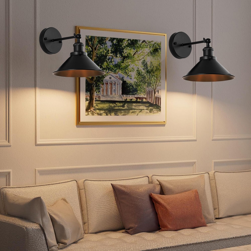 Set of 2 Battery Operated Wall Sconces with Remote Control Wireless Wall Light..