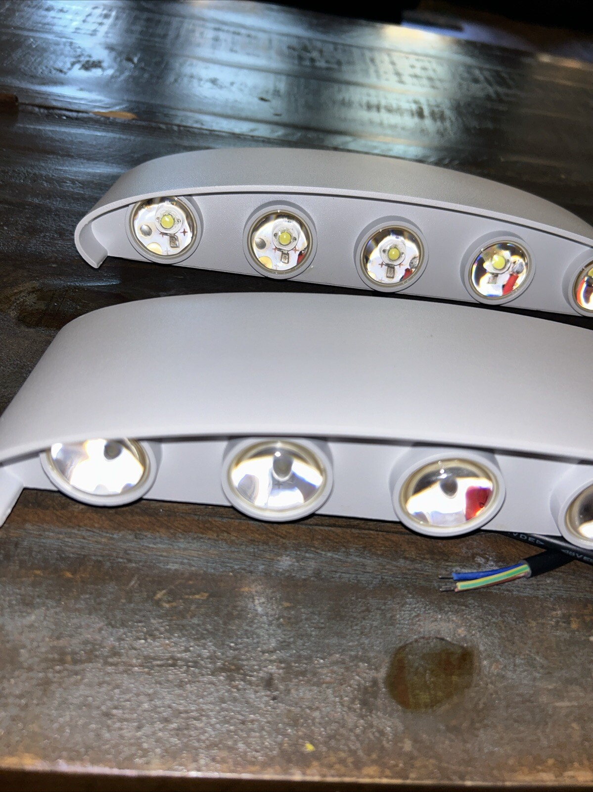 2 Outdoor LED Wall Lights 10 LEDs Patch Light Source Aluminum Waterproof Outside