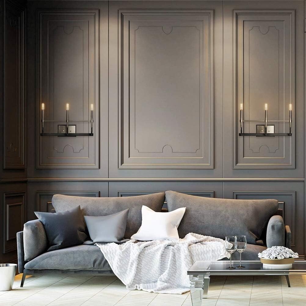 3-Light 20″ Silver Wall Sconces Candle Style Sconce Vanity Light Fixture