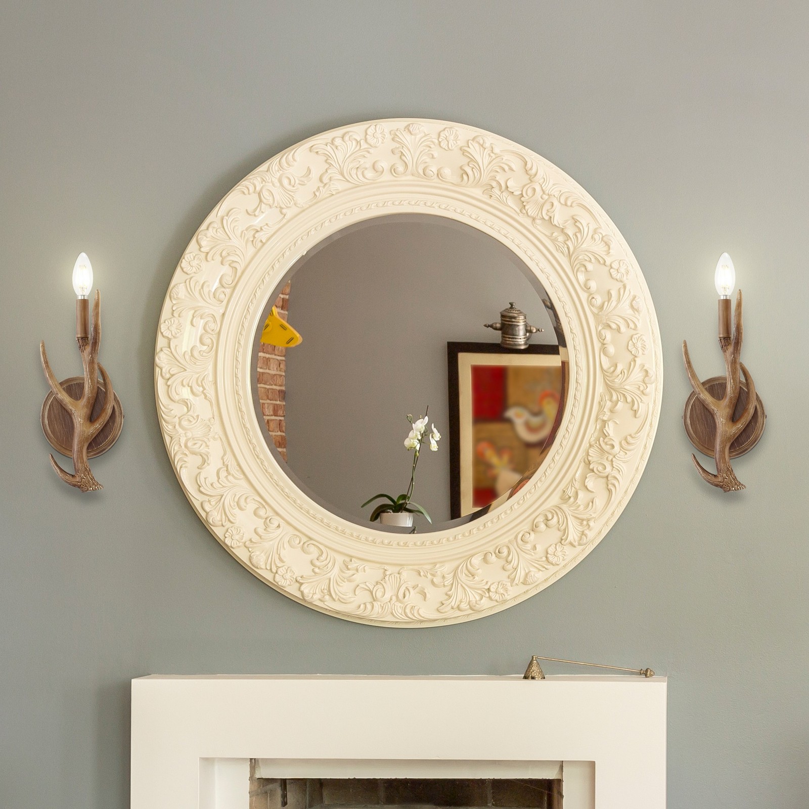 Cody 5.5″ 1-Light Southwestern Bohemian Resin/Iron Faux Antler LED Sconce, Brown