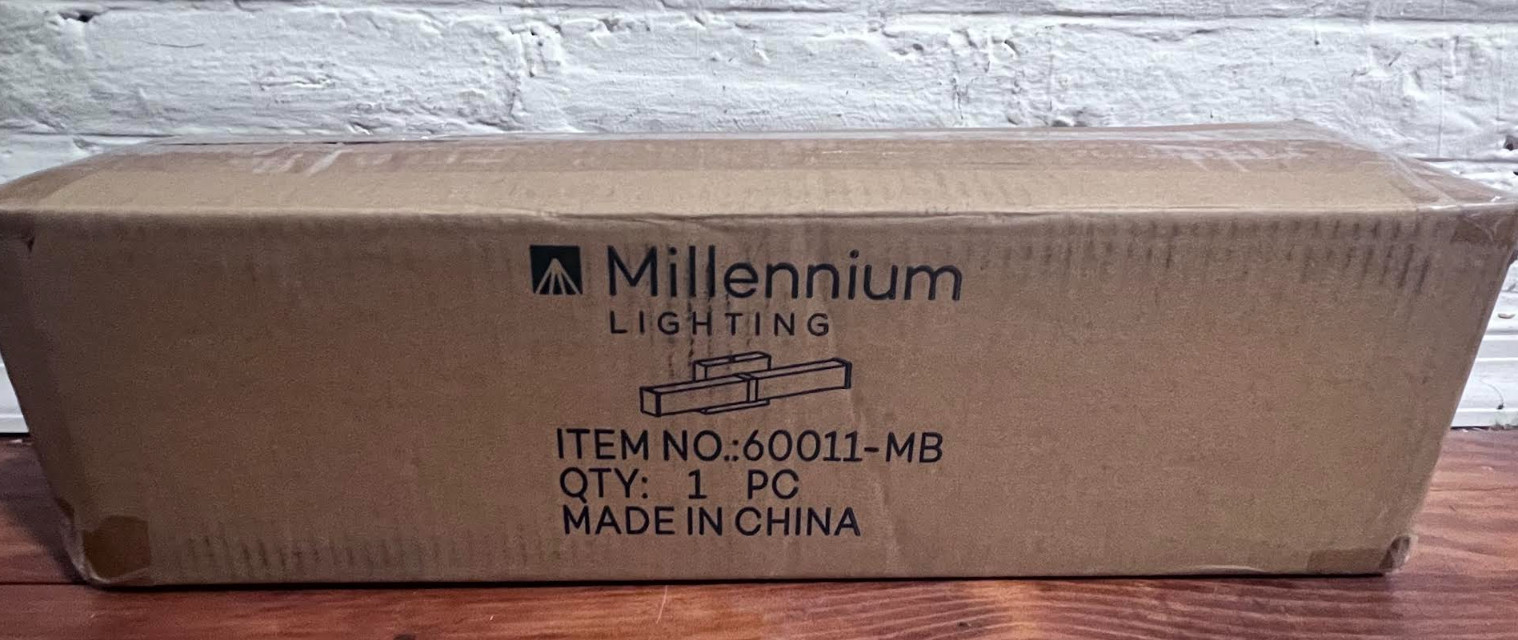 Millennium Lighting Tron 18″ 1-Light Matte Black LED Vanity Light, Acrylic Shade