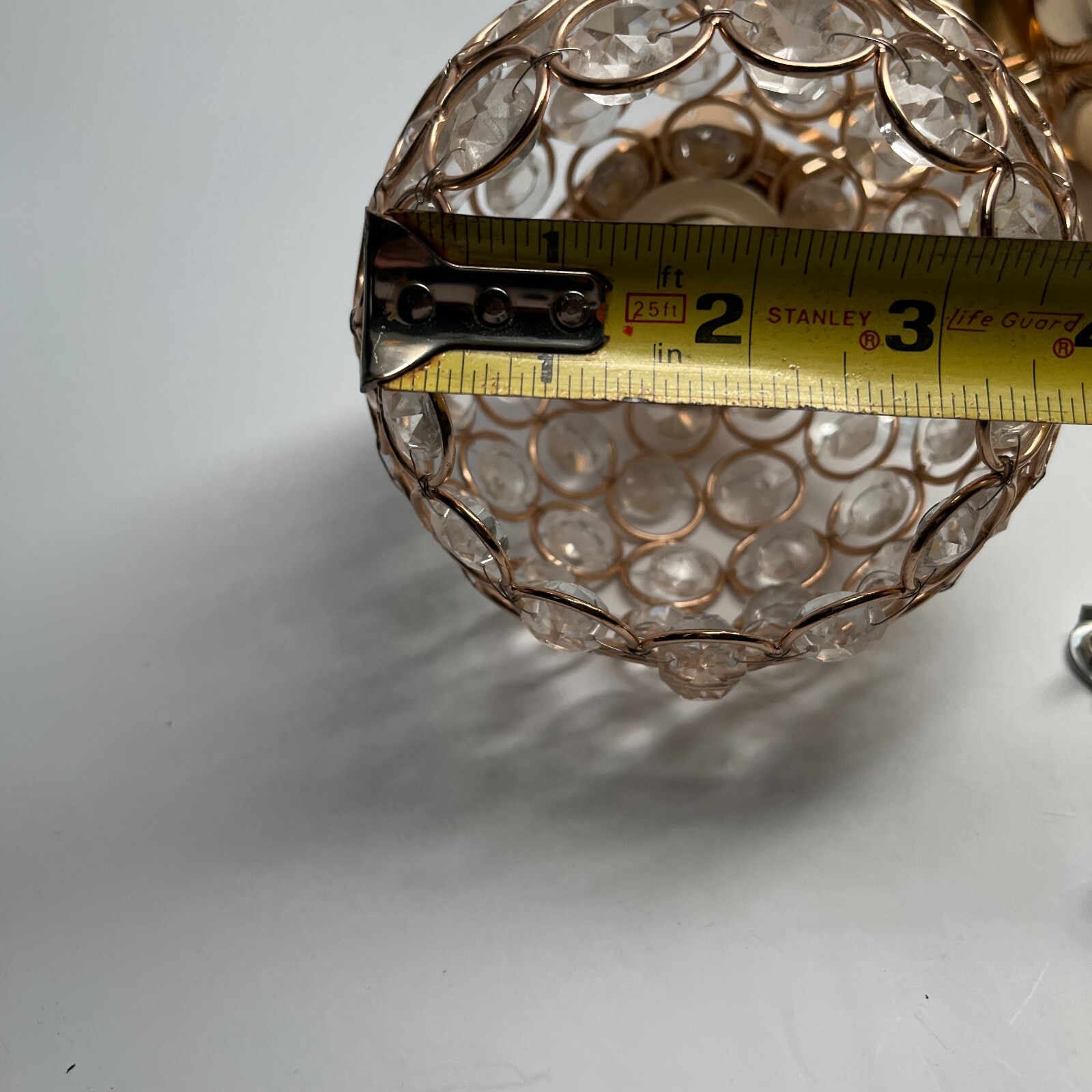 Set of 2 Multi Faceted Gold Metal & Crystal Glass Wall Lamps Sconces Hardwired