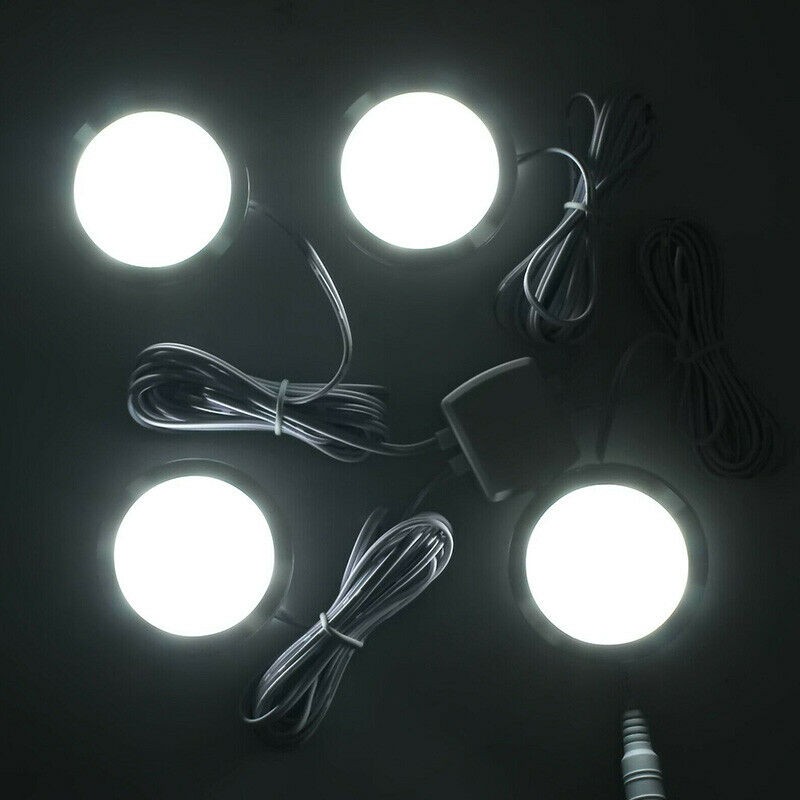 4/8/12X Under Cabinet Lighting Kit LED Kitchen Counter Closet Light Puck Lamp US