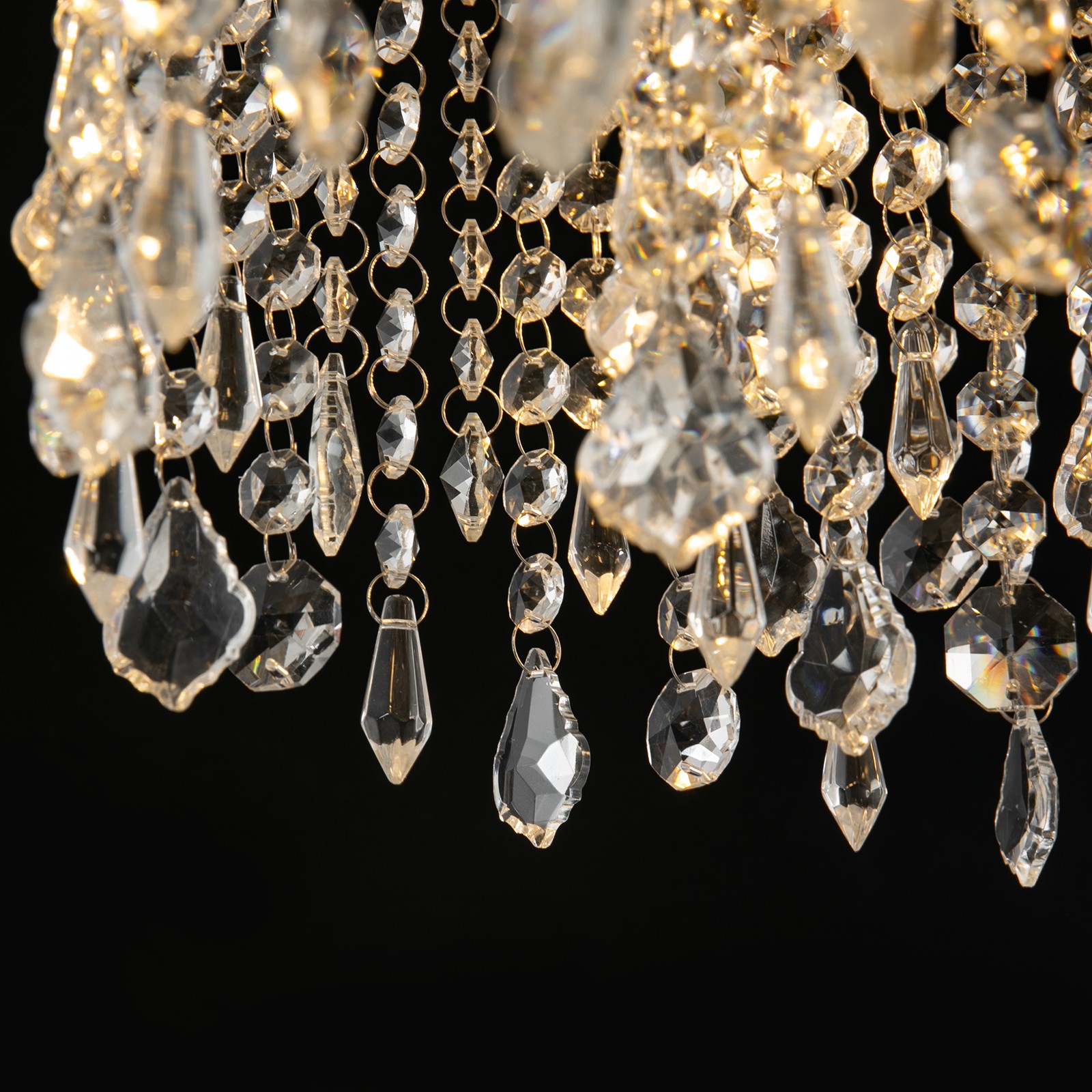 Gold 5-Light Crystal Modern Ceiling Lighting Fixture E14 For Bedrooms Indoor NEW