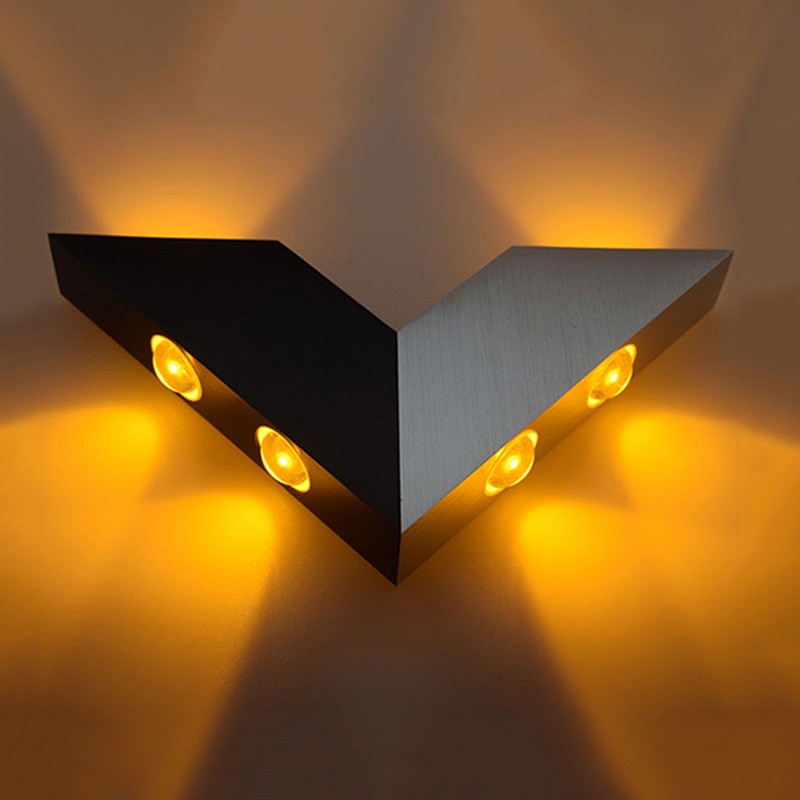 Up/Down 6W LED Wall Sconce Light Dimmable/N V-Shaped Lamp Fixture Aluminum Foyer