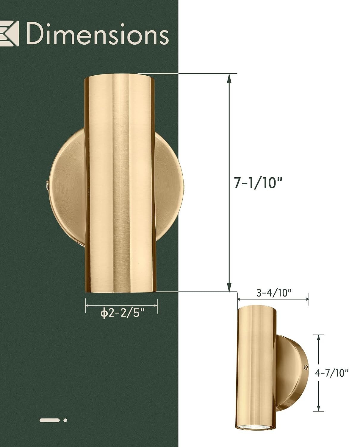 1-Light Wall Sconce,Indoor Up and Down Wall Lamp,Brass Gold, Indoor Wall Lighti