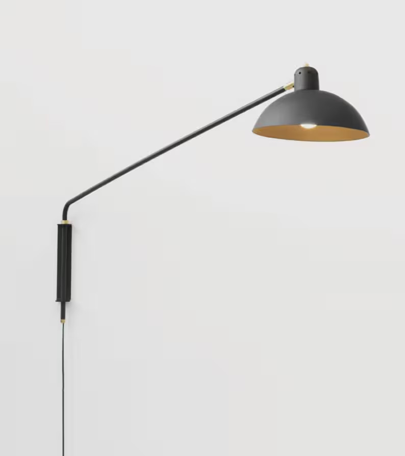 Modern Waldorf Wall Sconce 38″ Extra Large Plug-in Lamp for Bedroom or Living