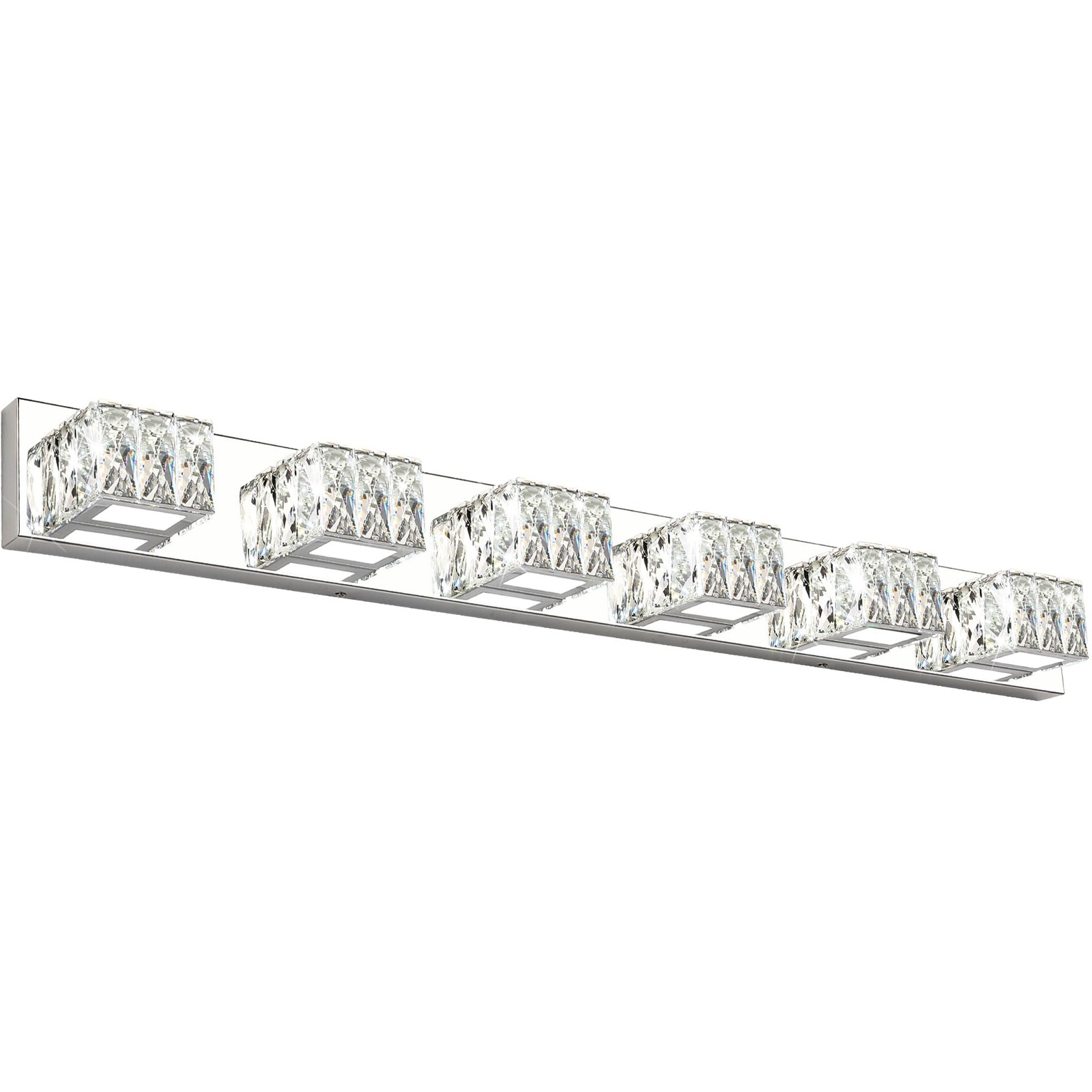 ZUZITO Modern Bathroom Light Fixtures Over Mirror LED Crystal 6 Lights Vanity Li