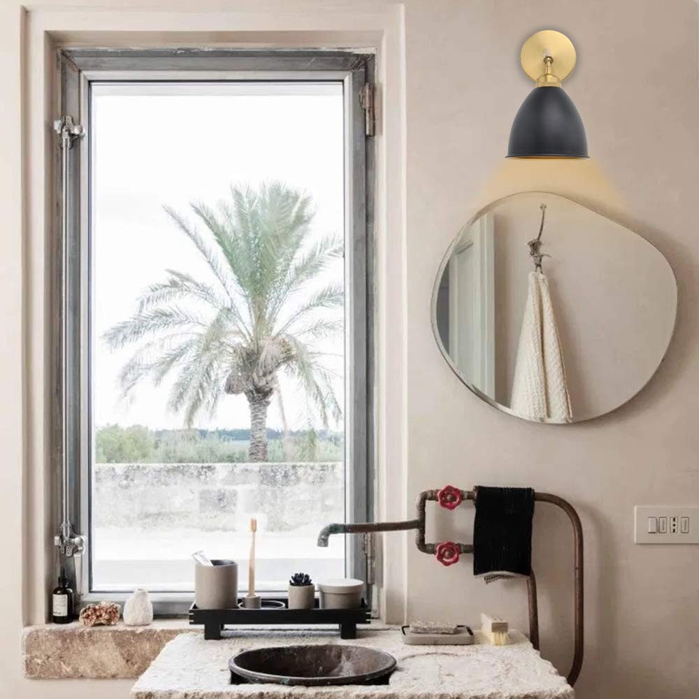 Vintage Wall Sconce Bookcase Light, 1-Light Dimmable On Off Switch Industrial…