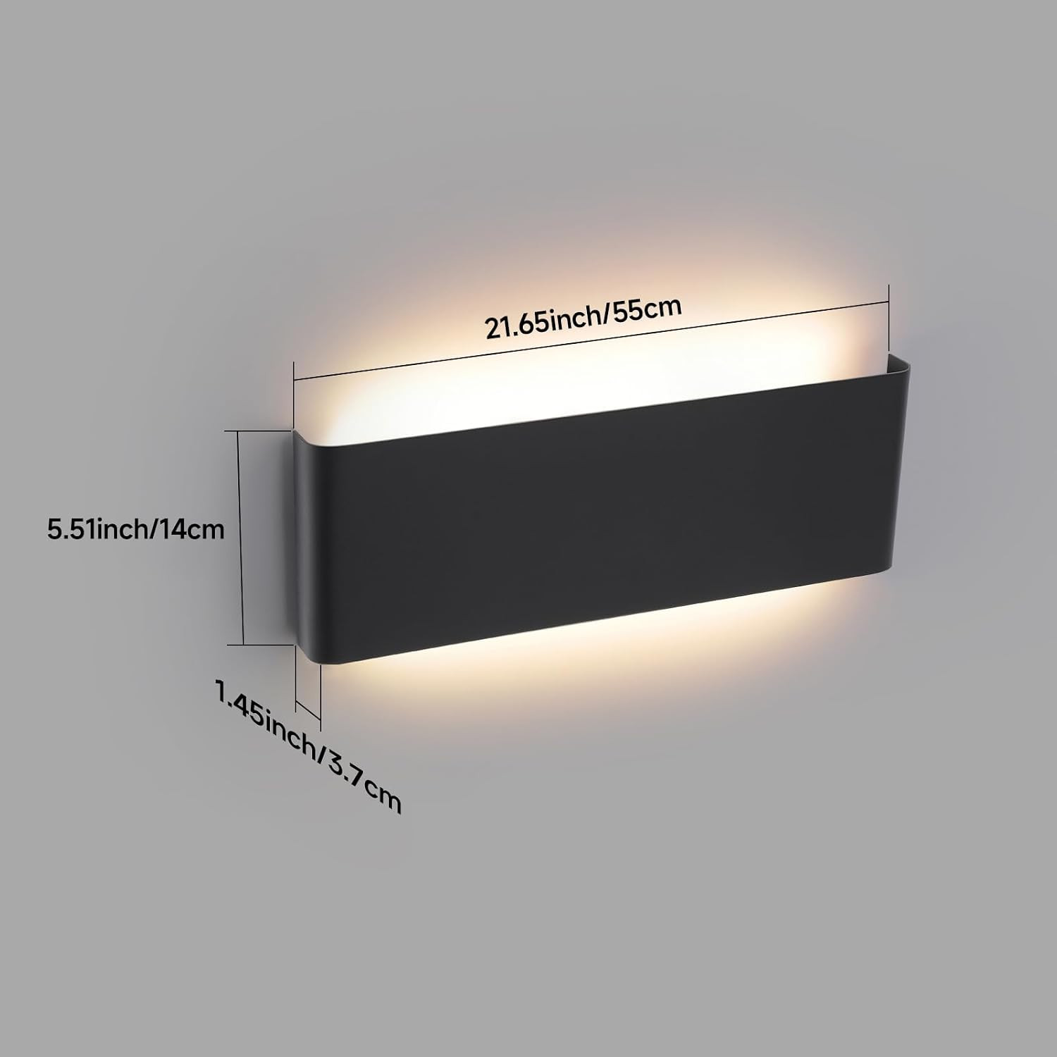 5 CCT Adjustable Dimmable Wall Lamp 24W Modern Black LED Vanity Light