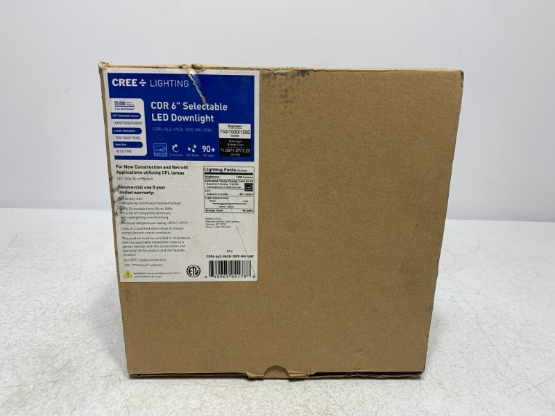 Cree Lighting CDR6-ALS-9ACK-10V5-WH-UNV LED Downlight 6″ 120-277V