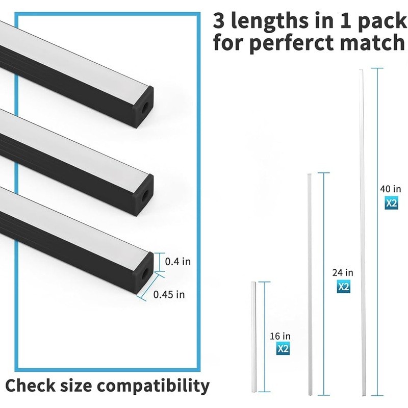 LED Light Bars Wood Slat Wall Panels Easy Install Touch Sensor Energy Efficient