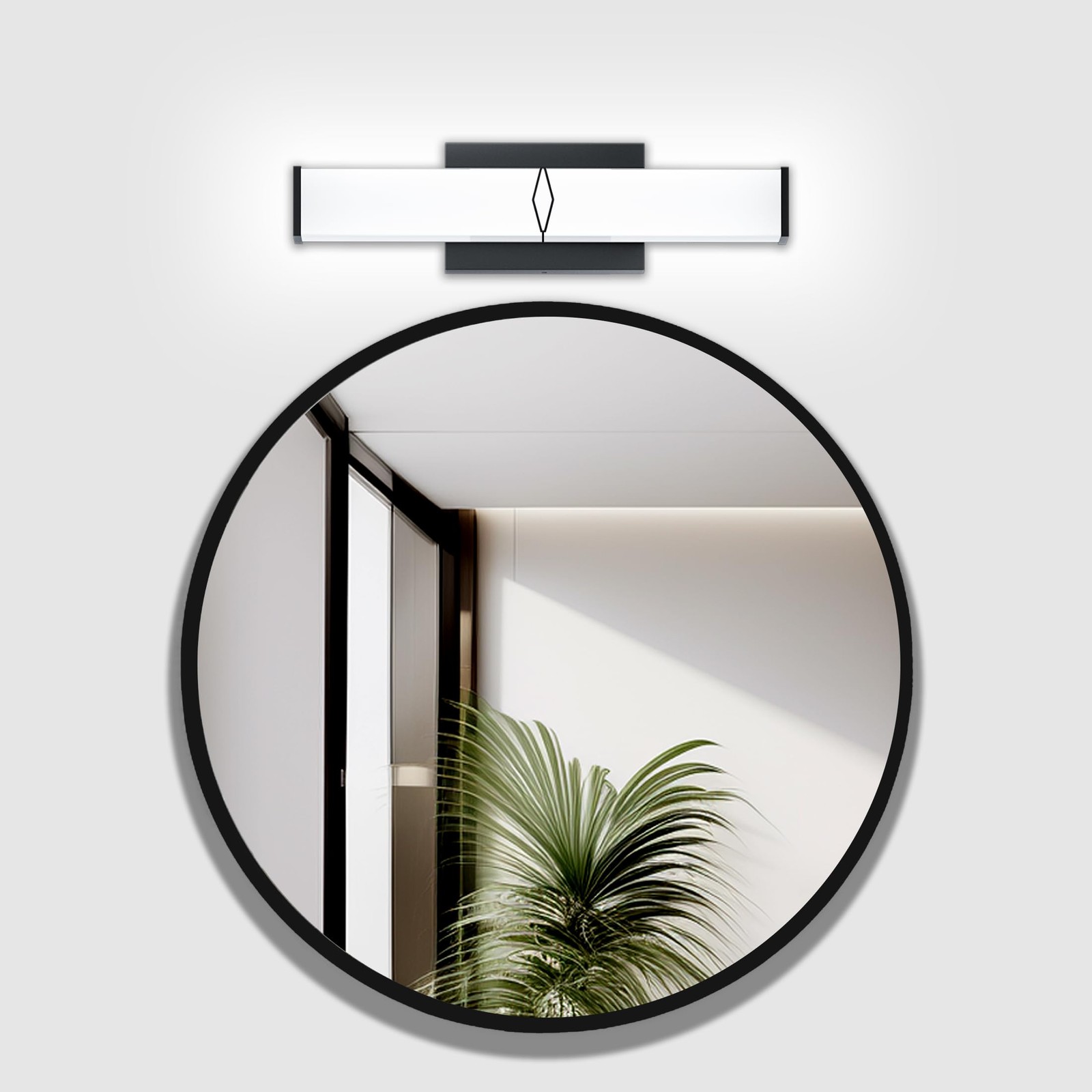 16 Inch 20W Bathroom Vanity Light 2000LM 5700K Daylight White Black LED