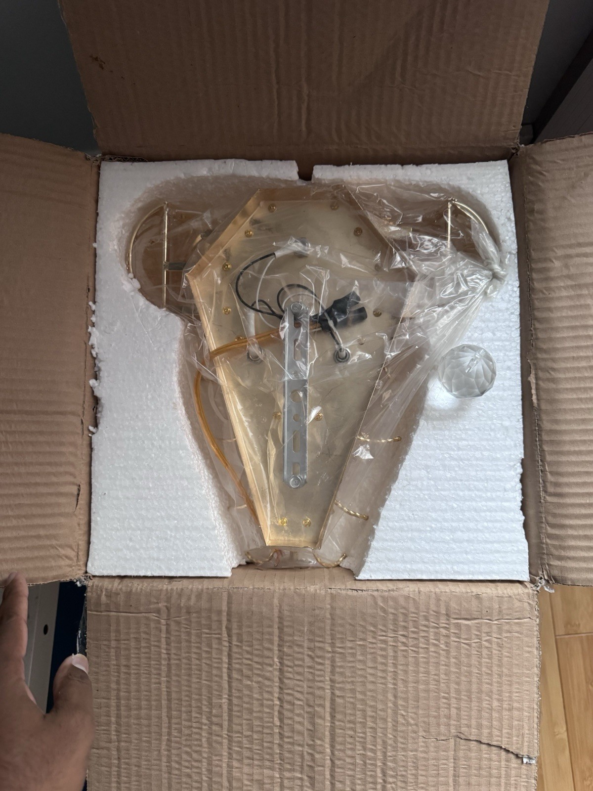 Luxury Dense Crystal Wall Light Sconce 12 W Gold Finish PAIR (2 Units) NEW