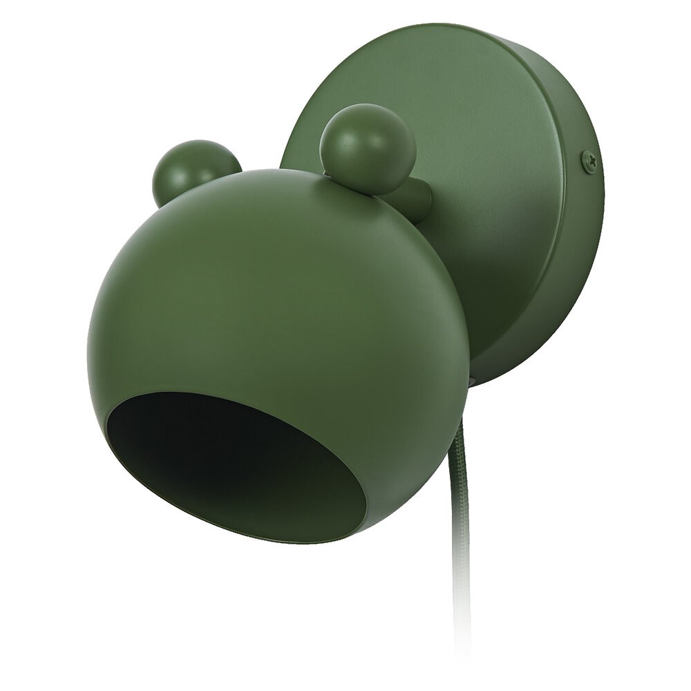 Osram Wall Light Wall Mouse E14 Green Metal Textile Cable Adjustable EU Plug