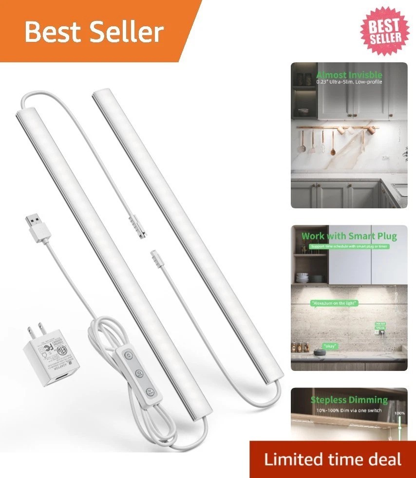 12 Inch Plug-in Dimmable LED Under Cabinet Light – Linkable & Energy Efficient