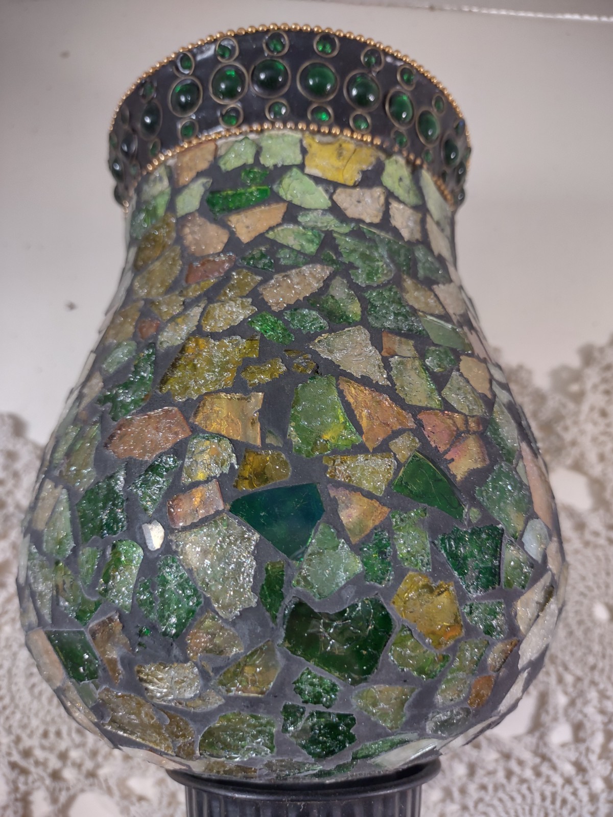 Mosaic Turkish Sconce Wall Candle Light Moroccan Colorful Green Yellow Multi