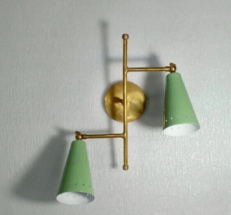 Handmade Brass Mid-Century Modern Wall Sconce Light Fixture