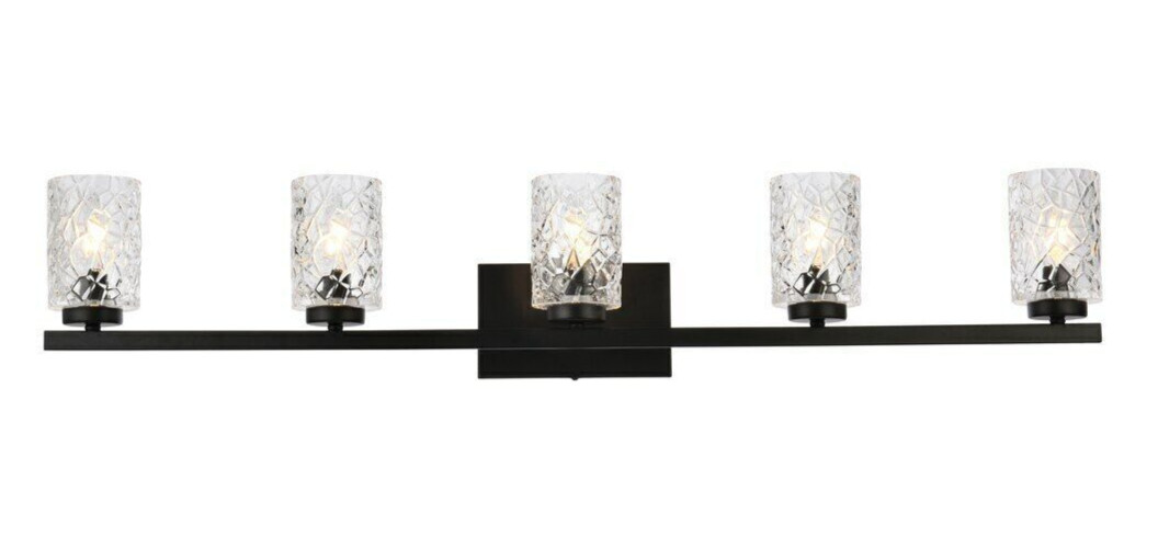 Wall sconce Glass Shades Bathroom or Dining Room Black Vanity Light Fixture 41″