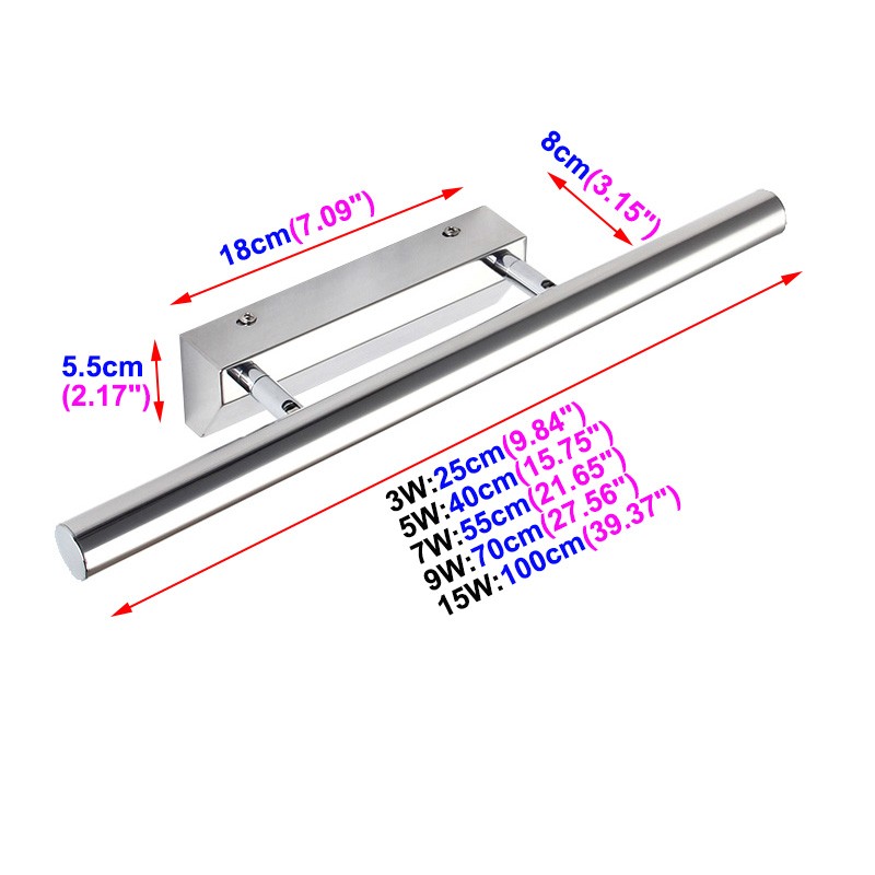LED Vanity Lighting Adjustable Wall Light SMD 5050 Bathroom Mirror Lamp Fixture