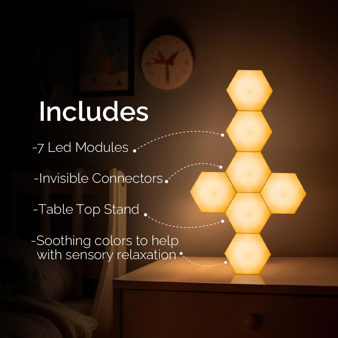 HEXlights 7-Pack Hexagon Lights, Touch and Remote Controlled RGB Wall Panels …