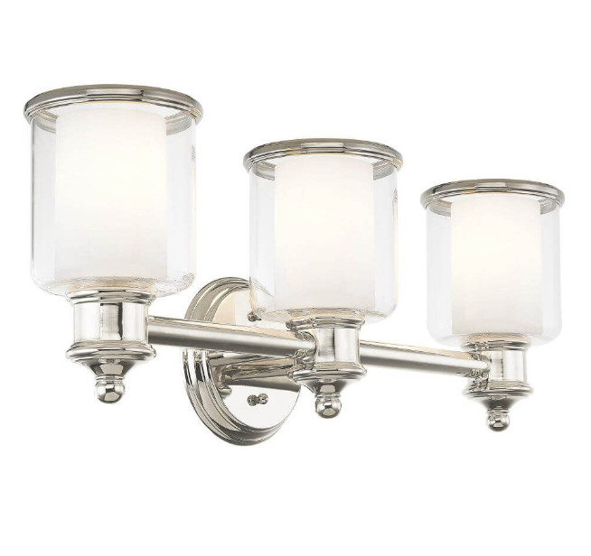 Middlebush 3 Light 24 inch Polished Nickel Bath Vanity Wall Light