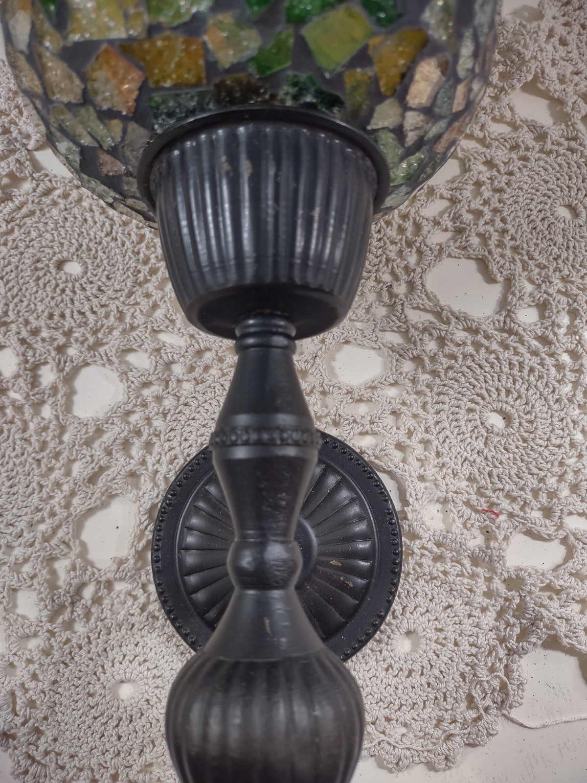 Mosaic Turkish Sconce Wall Candle Light Moroccan Colorful Green Yellow Multi