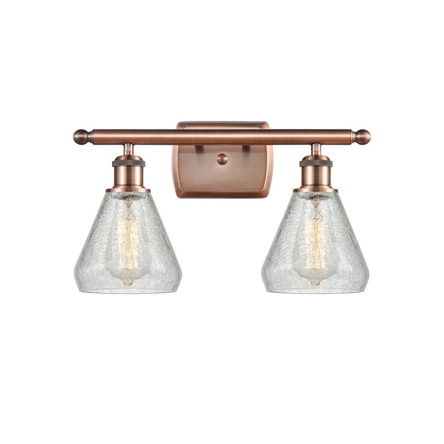 Innovations 2W 275-LED Conesus 2-Lt Bath, A Copper/Crackle – 516-2W-AC-G275-LED