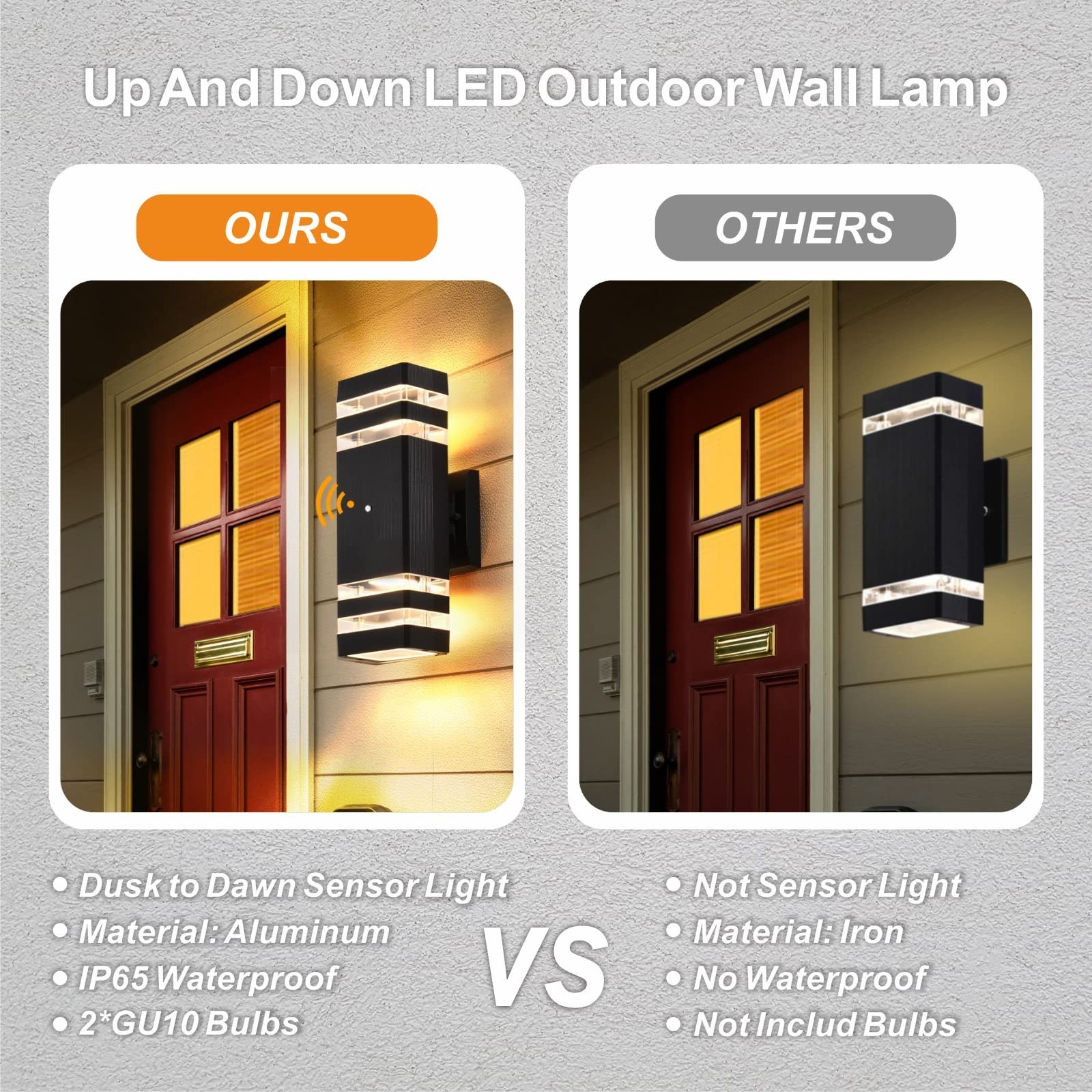 DASTOR 4 Pack Dusk to Dawn Outdoor Wall Lights, 3000K Warm White Exterior Lig…