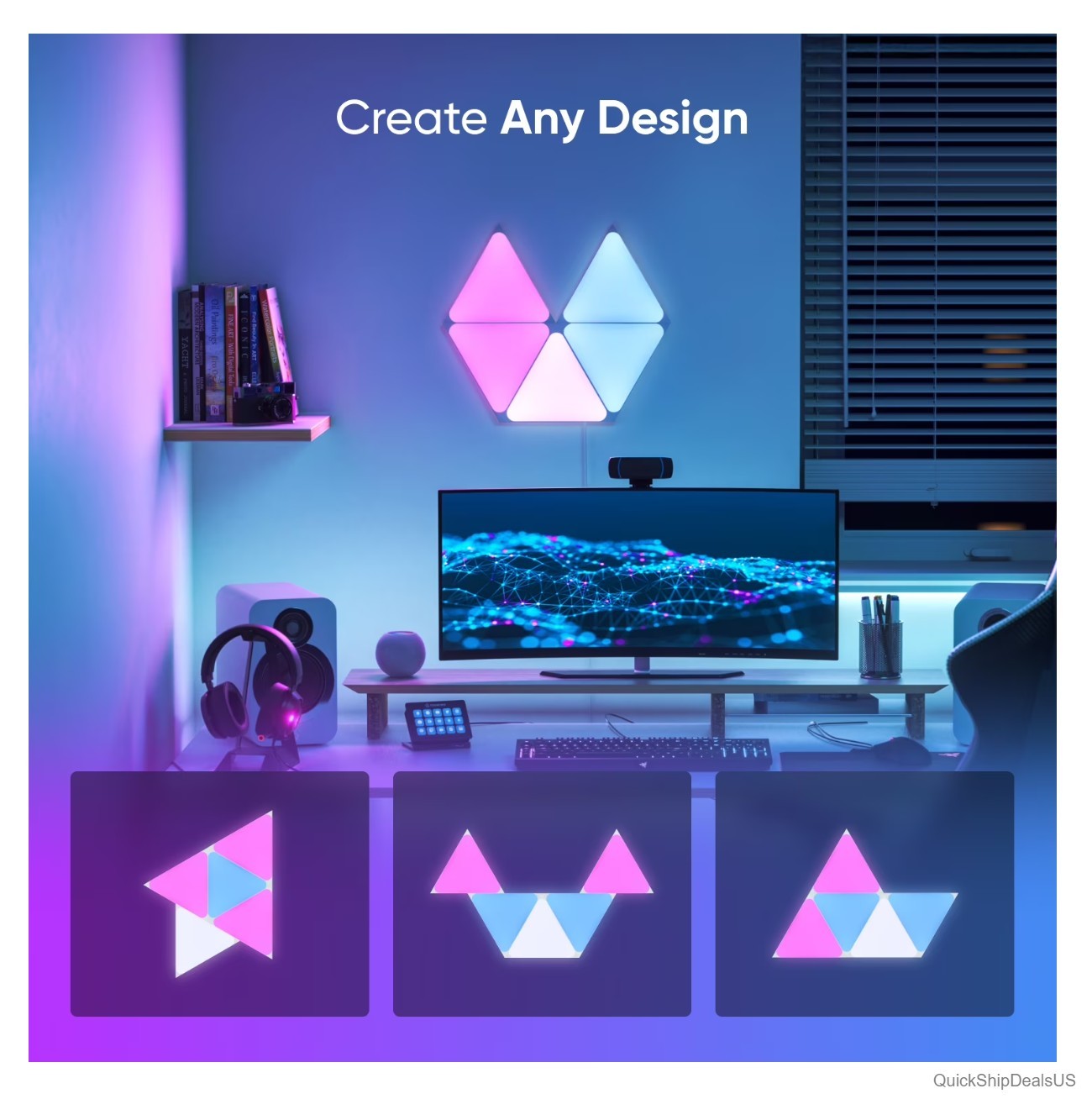Modular LED Wall Light Panels 5 Pack Smart App Controlled Music Sync Screen