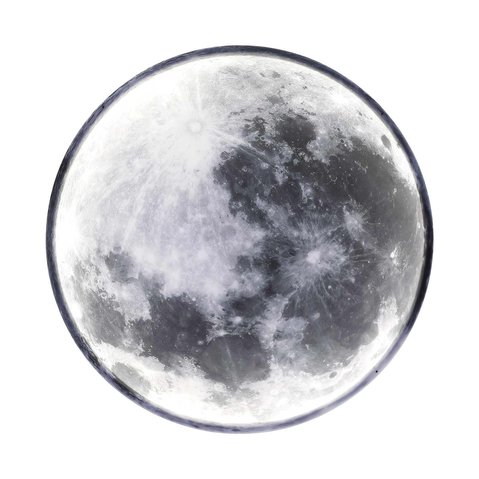 24W Wall-Mounted Fixture, 110V LED Moon Wall Lamp, 50cm(D) Dimmable Wall Light