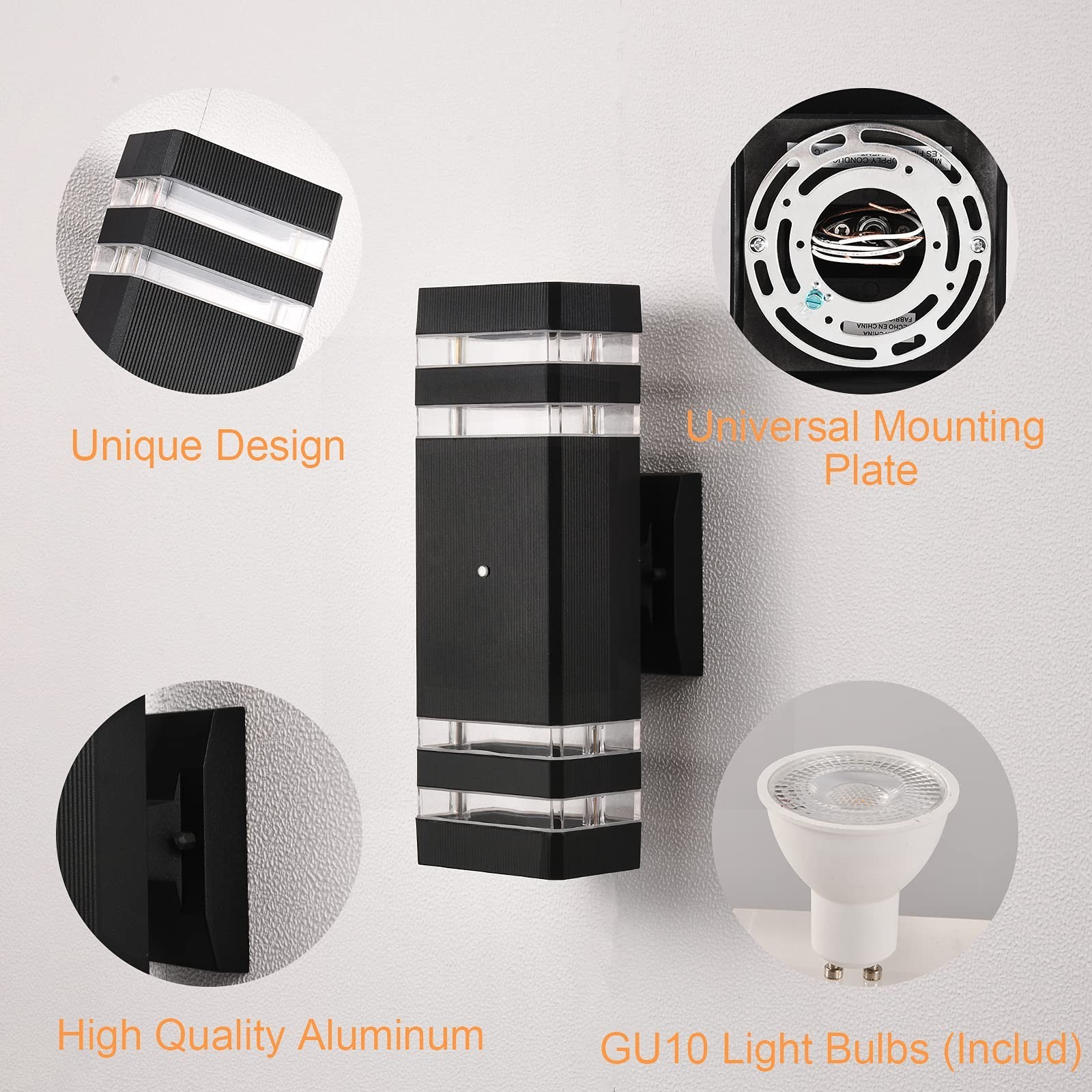 DASTOR 4 Pack Dusk to Dawn Outdoor Wall Lights, 3000K Warm White Exterior Lig…