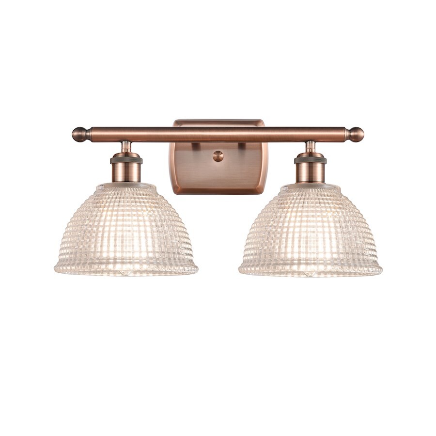 Innovations 2W 422-LED Arietta 2 Light Bath, A Copper/Clear – 516-2W-AC-G422-LED
