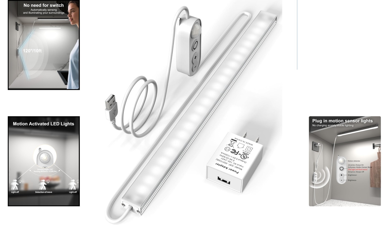 12-inch LED Counter Light Bar with Motion Sensor – Dimmable & Energy Efficient
