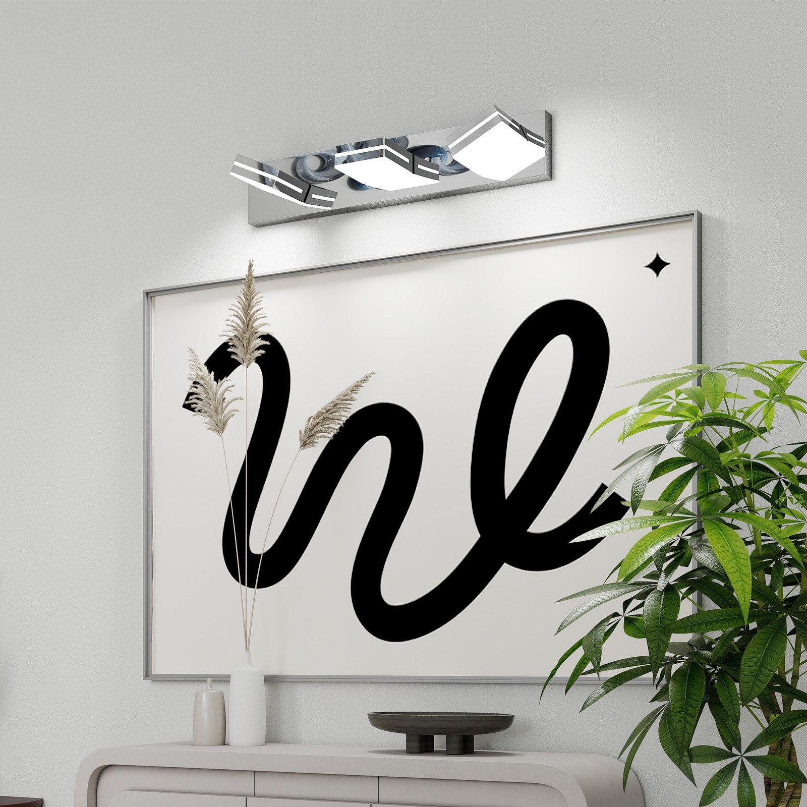 24 Inch Chrome LED Vanity Light Bathroom Mirror Wall Lamp Acrylic 6000K Fixture