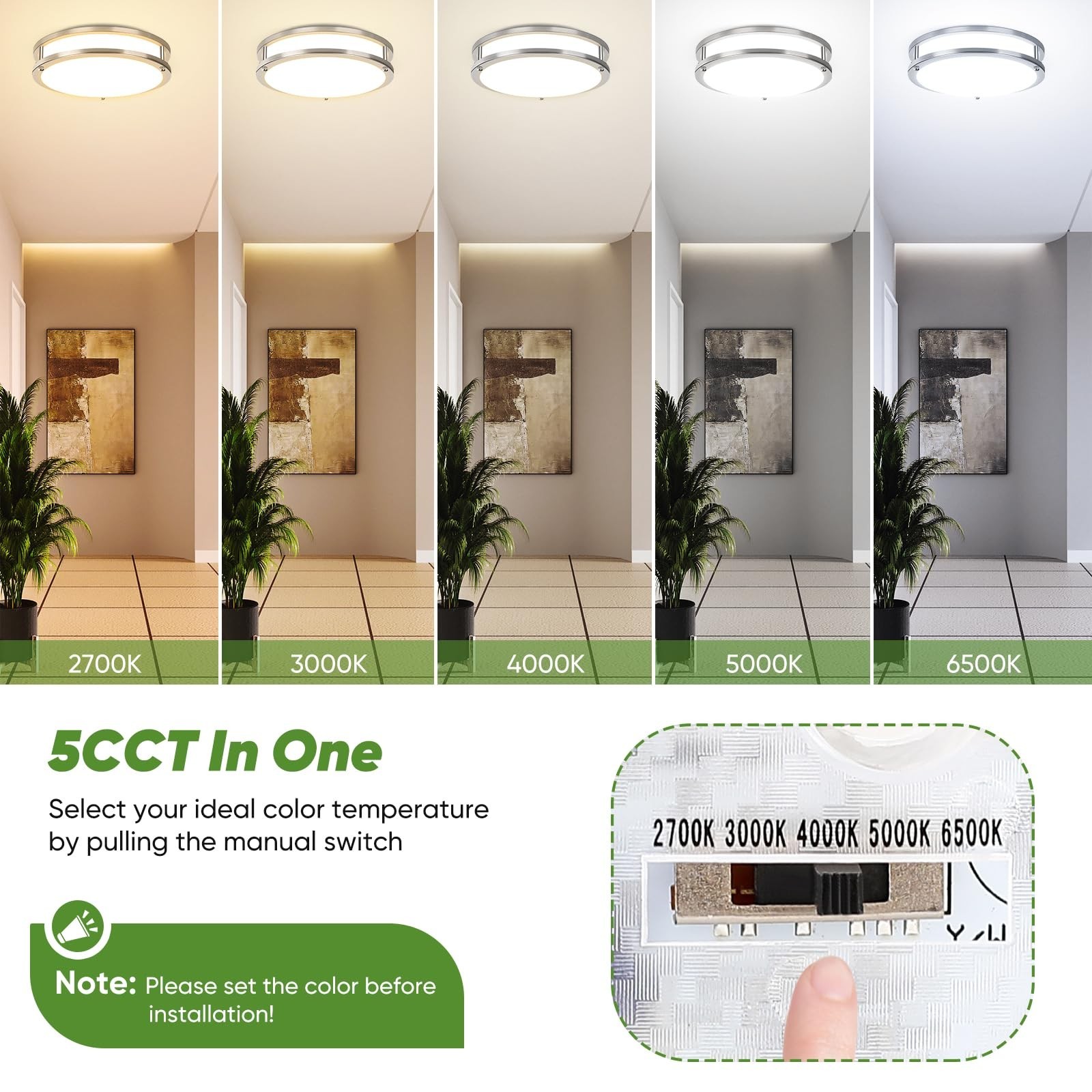 TOBUSA 2-Pack 10inch Bathroom Light Fixtures Ceiling Mount, 30W 3600lm Super …