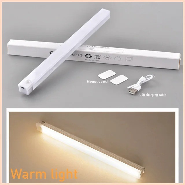 20CM LED Motion Sensor Under Cabinet Closet Light USB Rechargeable Kitchen Lamp